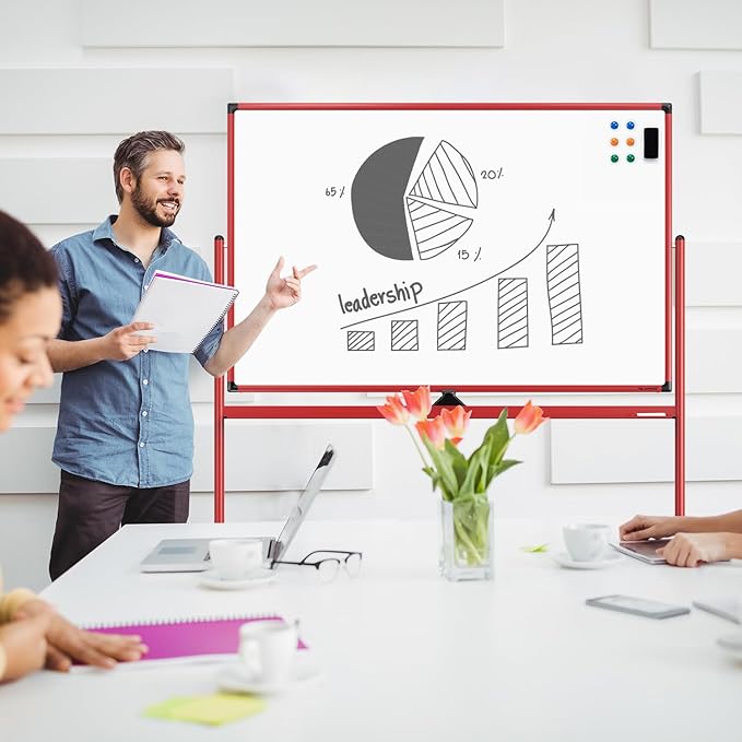 Large Dry-Erase Rolling Magnetic Whiteboard - Image 6