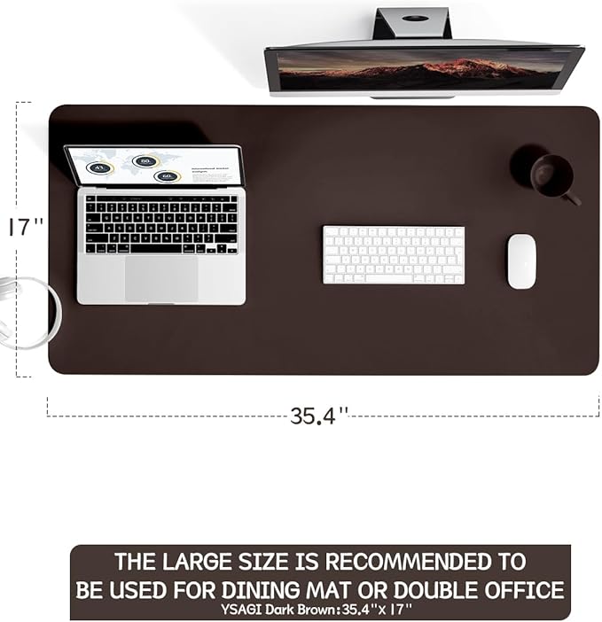 YSAGi Non-Slip Leather Desk Pad L Size, Waterproof Laptop Computer Desk - Image 7