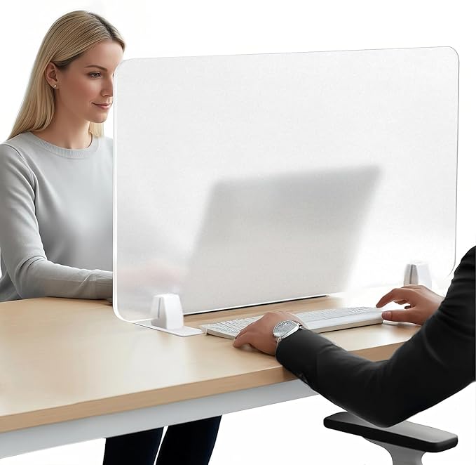 Acrylic Free Standing Screen, Desk Divider by Unknown