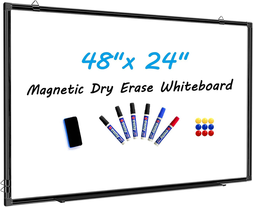 H-Qprobd 48"x24" Magnetic White Board Dry Erase Wall Mount Whiteboard