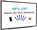 H-Qprobd 48"x24" Magnetic White Board Dry Erase Wall Mount Whiteboard
