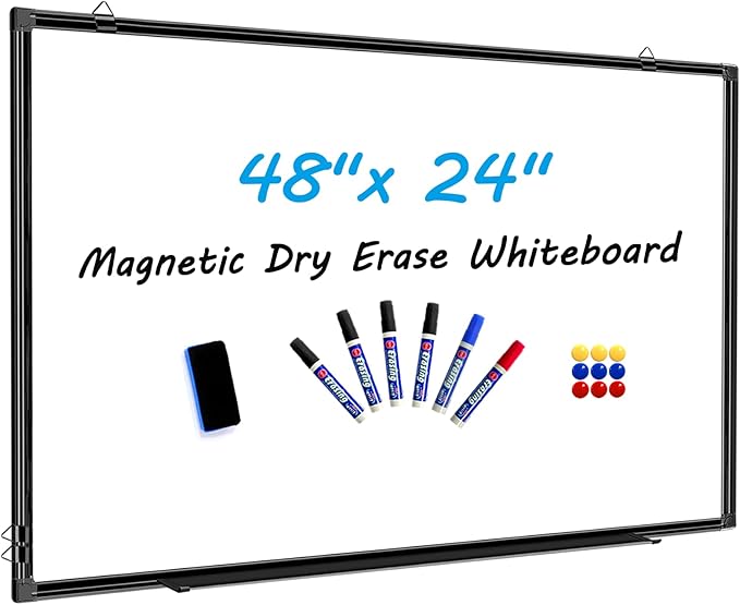 H-Qprobd 48"x24" Magnetic White Board Dry Erase Wall Mount Whiteboard by H-Qprobd