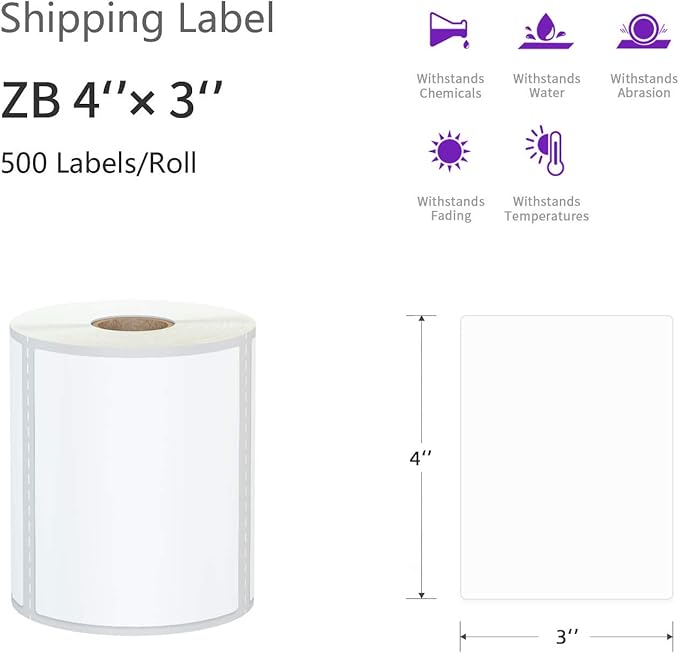 AveneMark 12 Rolls 4" x 3" Direct Thermal Labels - Image 2