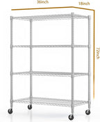 Himimi 4-Tier Heavy Duty Steel Wire Rack Storage Shelving, Adjustable Metal - Image 3