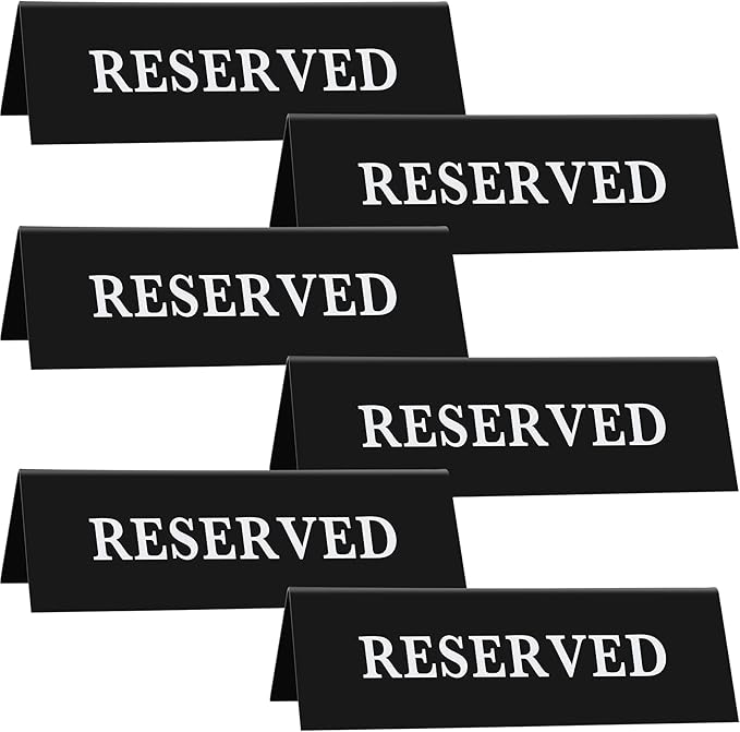 6 Pieces Plastic Reserved Table Sign Table Tent Wedding Guest Reservation Seat by Maitys