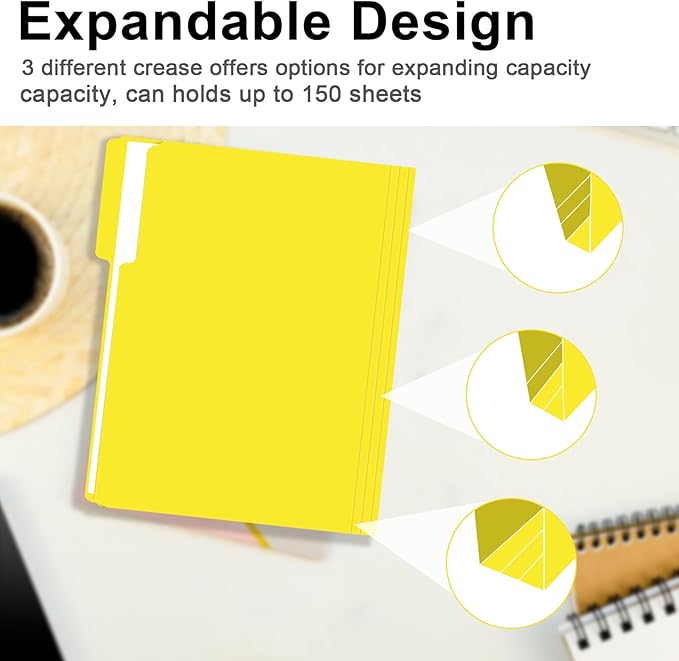 File Folder, RAZCC 150 Pack 1/3 Cut Tab File Folders Letter Size, Folders - Image 5