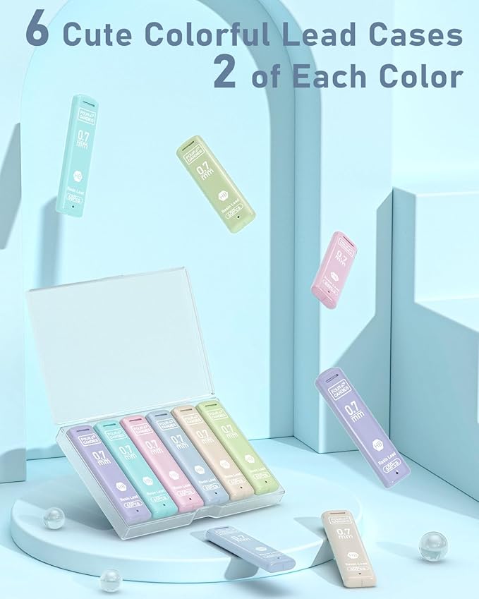 Four Candies 0.7mm Lead Refills in Case, 12 Tubes of 0.7 Lead, 60 Pieces per - Image 8