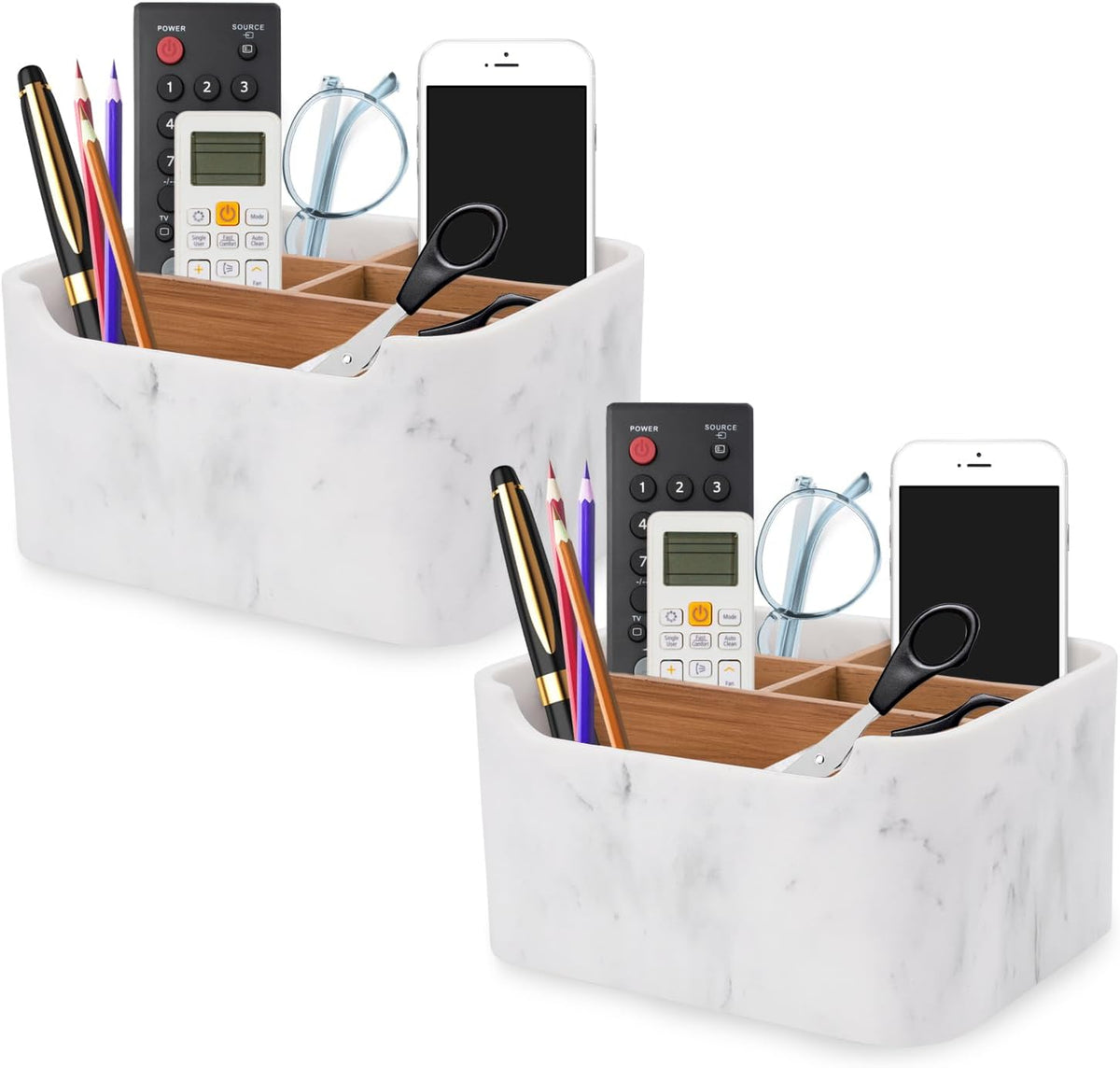 SZYRL Desk Organizers, Marble Remote Holders