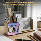ZXAZXA Pen Holder for Desk Office Desk Accessories Multi-functional Spring Bee - Image 5