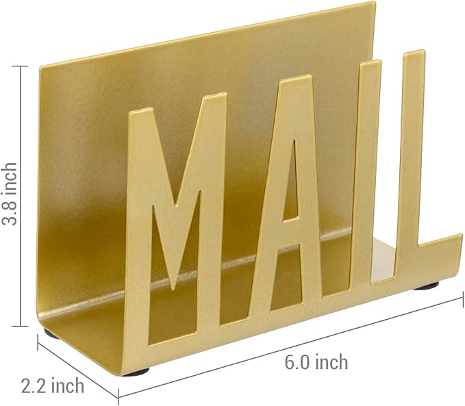 MyGift Mail Holder Organizer Countertop Modern Golden Metal - Image 4