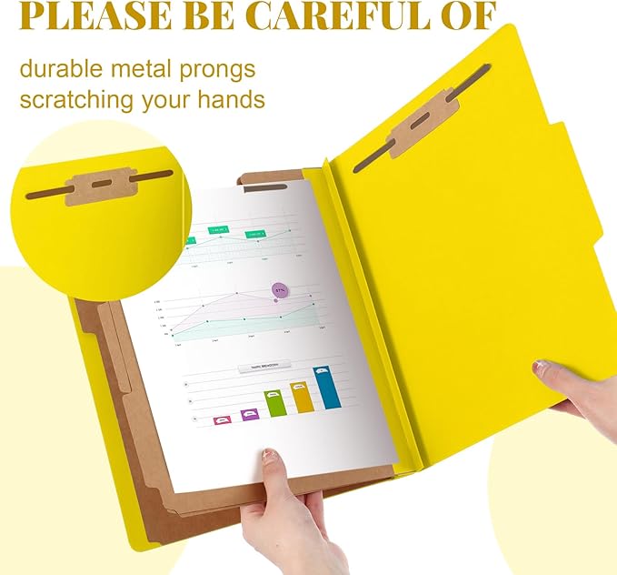 Skyygemm 24 Pcs Classification Folders Letter Size, 3 Divider Pressboard File - Image 4