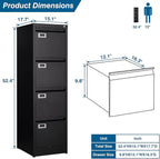 PEUKC 4 Drawer File Cabinet, Vertical Filing Cabinets - Image 3