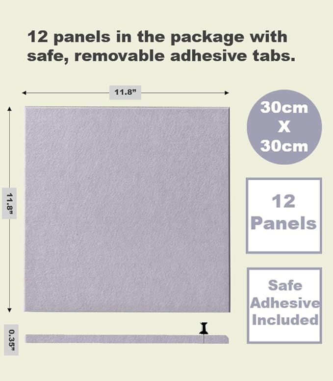 DECORITA Felt Wall Tiles | Large Cork Board Alternative | Aesthetic Felt - Image 3