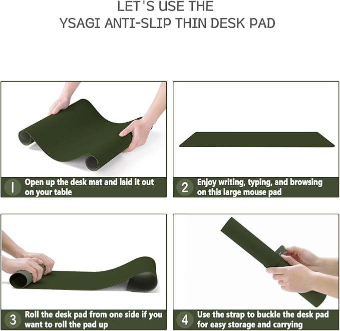 YSAGi Non-Slip Leather Desk Pad L Size, Waterproof Laptop Computer Desk - Image 7