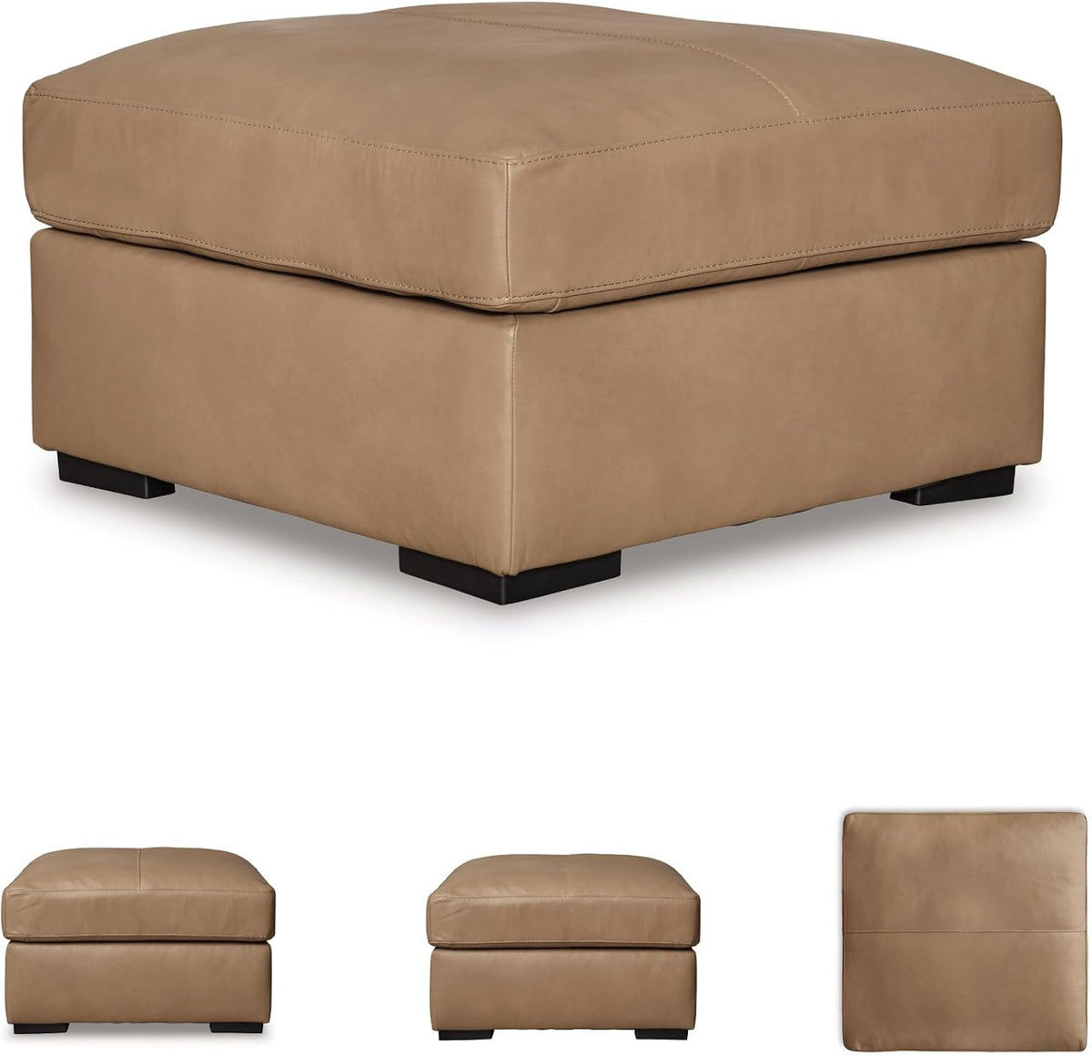 Signature Design by Ashley Bandon Oversized Accent Ottoman, Square Top Grain ...