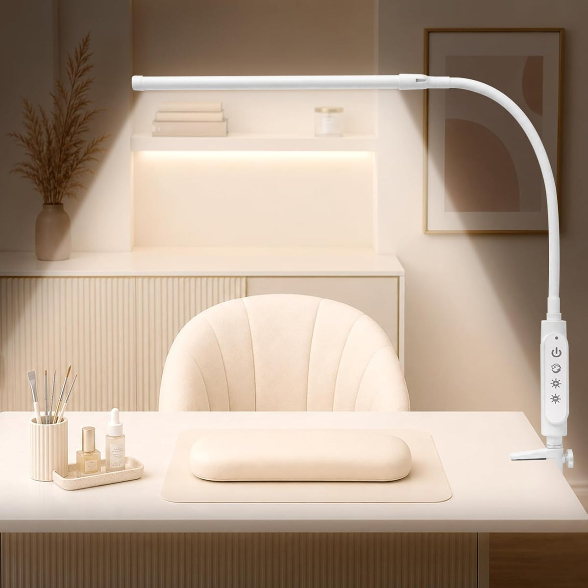 Diesisa Nail Light for Desk: 360° Flexible Long Gooseneck Nail Desk Lamp
