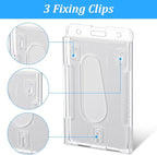 25 Pack Vertical 2-Card Badge Holder, Heavy Duty Hard Plastic ID Card Holder - Image 5
