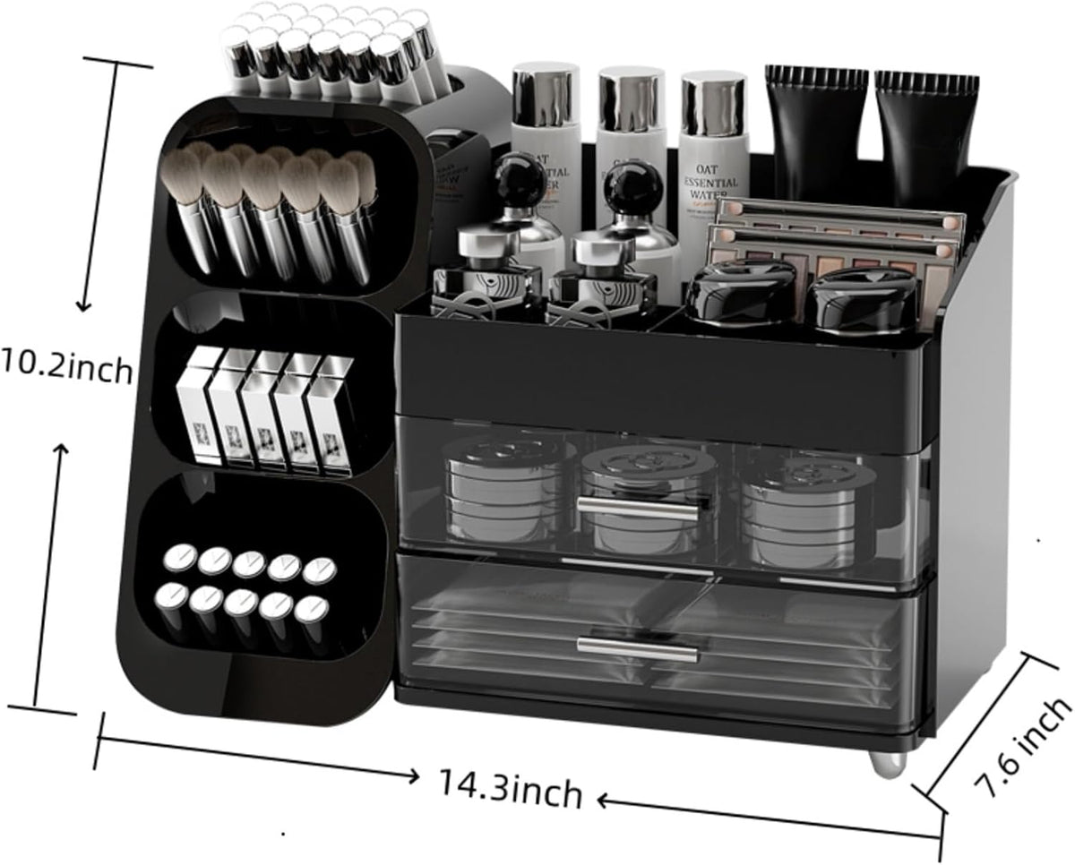 Makeup Organizer with Drawers, Large Capacity Countertop Organizers for Vanit...