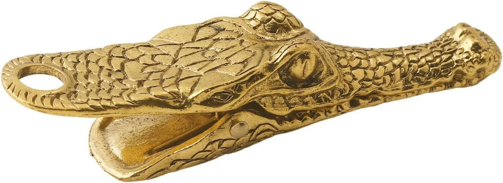 Vintage Crocodile Head Journal Clip - 3.4 Inch Heavy Duty Alligator Metal Book Clip Pin, Solid Decorative Bookmark Paper Organizer Notebook Holder Planner for Home Office Desk
