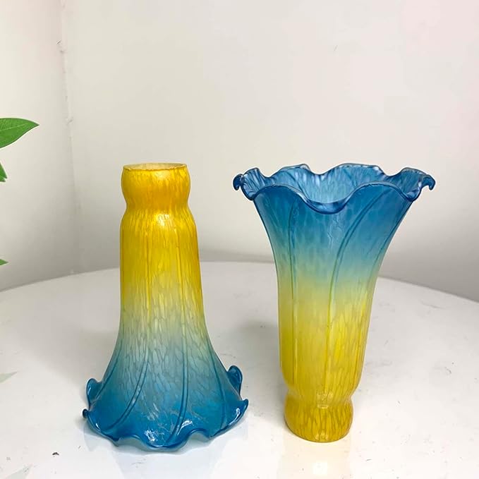 Bieye LS14 Lily Flower Blown Glass Lampshade - Image 2