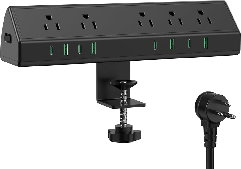 Jgstkcity Desk Clamp Power Strip, 45W Fast Charging Station, 4 USB-C, 4 USB-A