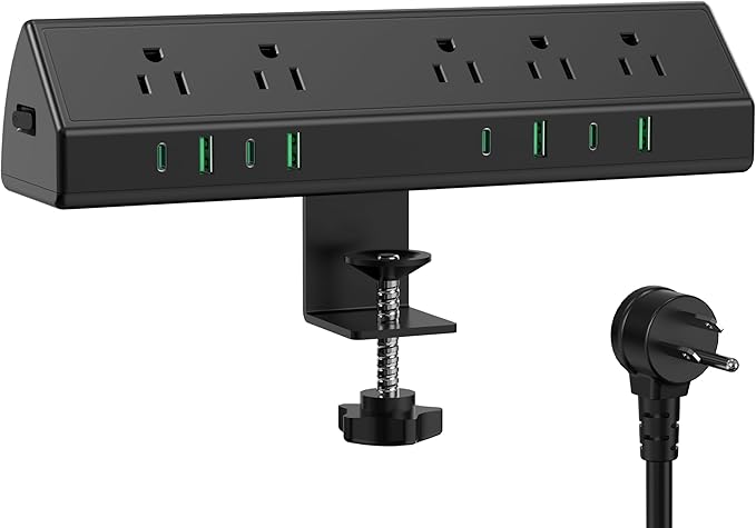 45W Fast Charging Station, Desk Clamp Power Strip, 4 PD USB-C Ports, 5 AC by Jgstkcity