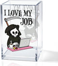 QYUVK I Love My Job Acrylic Makeup Brush Pencil Holder Cup, Funny Grim Reaper by QYUVK