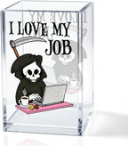 QYUVK I Love My Job Acrylic Makeup Brush Pencil Holder Cup, Funny Grim Reaper by QYUVK