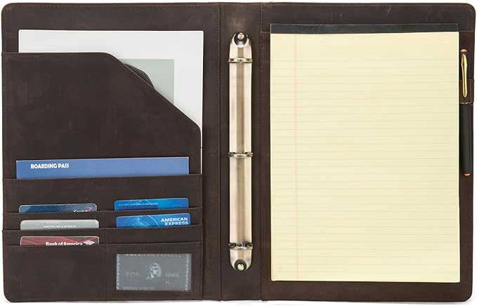 Geslun Personalized Genuine Leather 3 Ring Binder, Custom Engraved 8.5 x 11 - Image 8