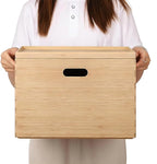 BAMOTTO Lidded Bamboo Storage Bins & Box/Cube/Basket, Home Kitchen and Office by BAMOTTOCRAFTBAMBOO