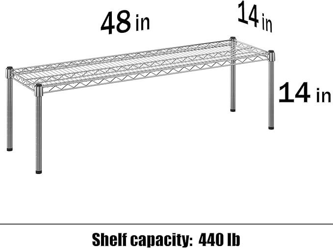 Regal Altair 14" Deep x 48" Wide x 14" Height Wire Shelving Kit | 1-Tier | NSF - Image 3