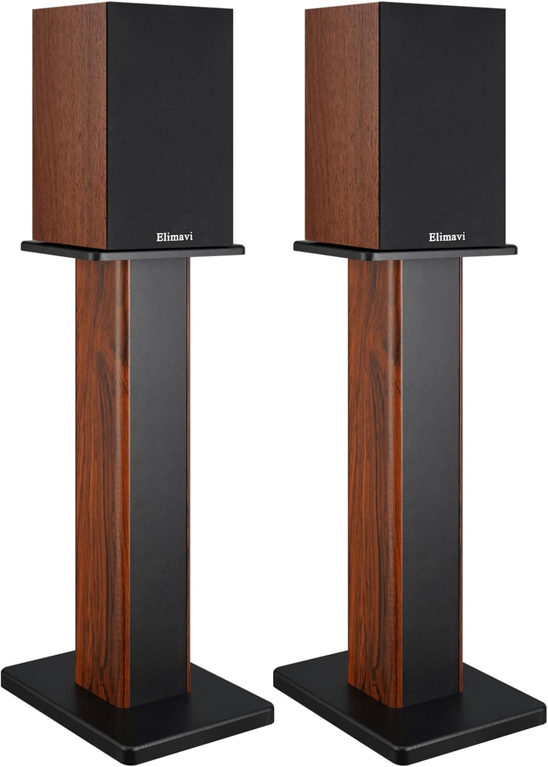 Elimavi 22.64" Universal Floor Speaker Stands, 150 lb Capacity, Brown