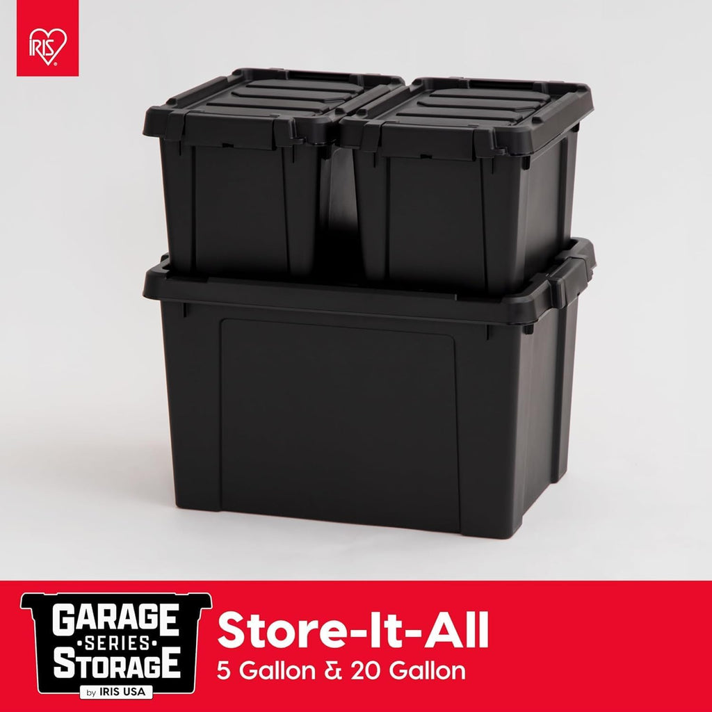 iris usa 6-pack 20 gal heavy duty lockable, side view