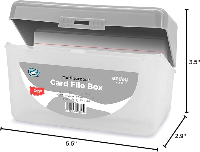 Enday Index Card Holder Grey, 3x5 Note Flash Card Organizer Case, Stackable - Image 8