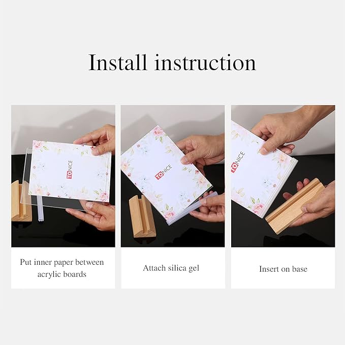 TONICE® 3 Pack 8.5X11 Acrylic Sign Holder T Shape Clear Acrylic Double Sided - Image 4