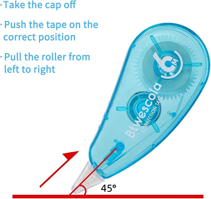 Btwescola Correction Tape, 19.7 Feet 6-Count Pack Correction Tape - Image 4