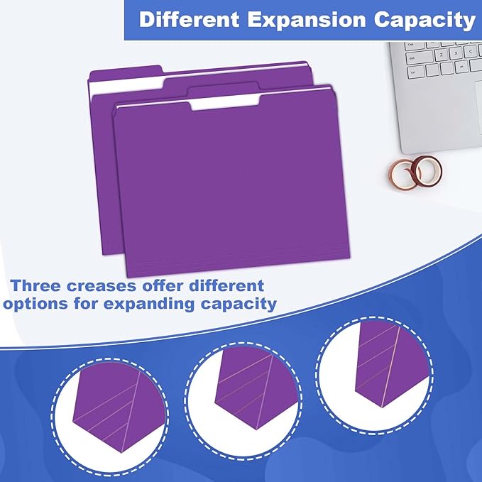 File Folder, HERKKA 30 Pack 1/3 Cut Tab File Folders, File Folders Great - Image 4