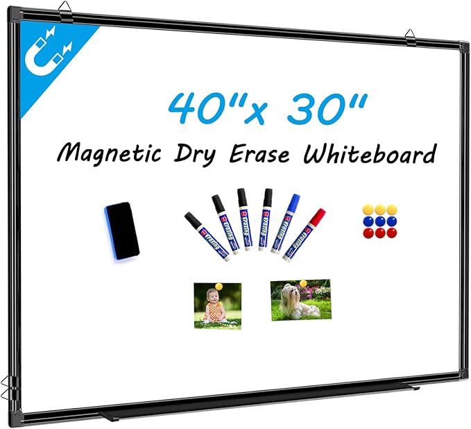 H-Qprobd 40"x30" Magnetic White Board Dry Erase Wall Mount Whiteboard by H-Qprobd