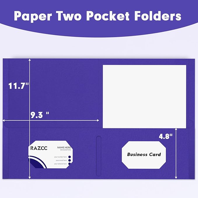 Two Pocket Folders, RAZCC 50 Pack 2 Pocket Folders Fit Letter Size Paper - Image 2