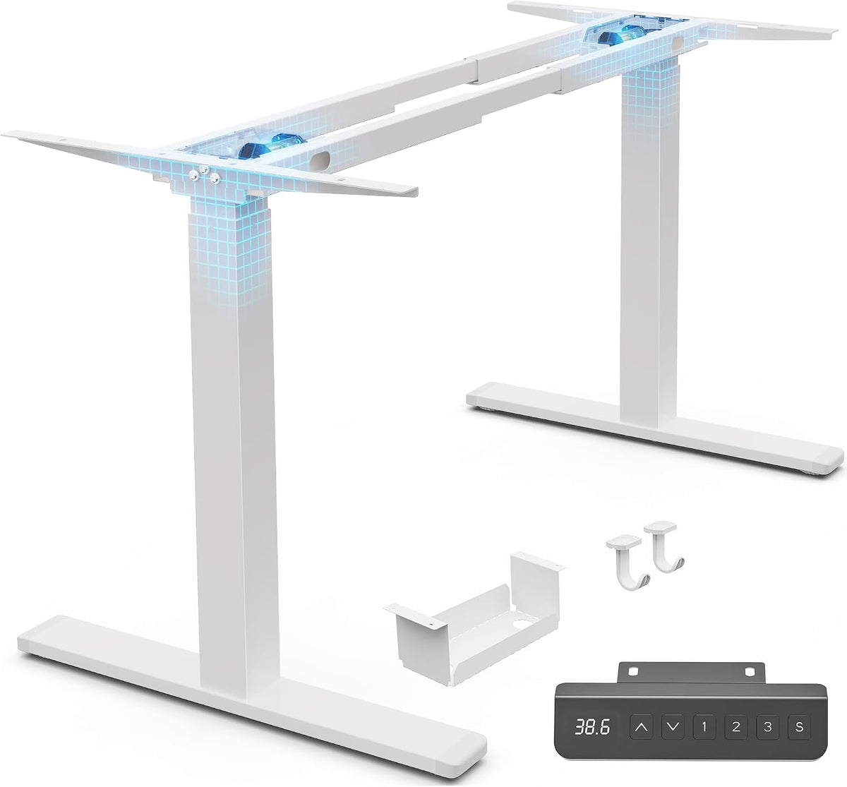 Huuger Dual Motor Electric Standing Desk Frame, Sit Stand up Desk Leg