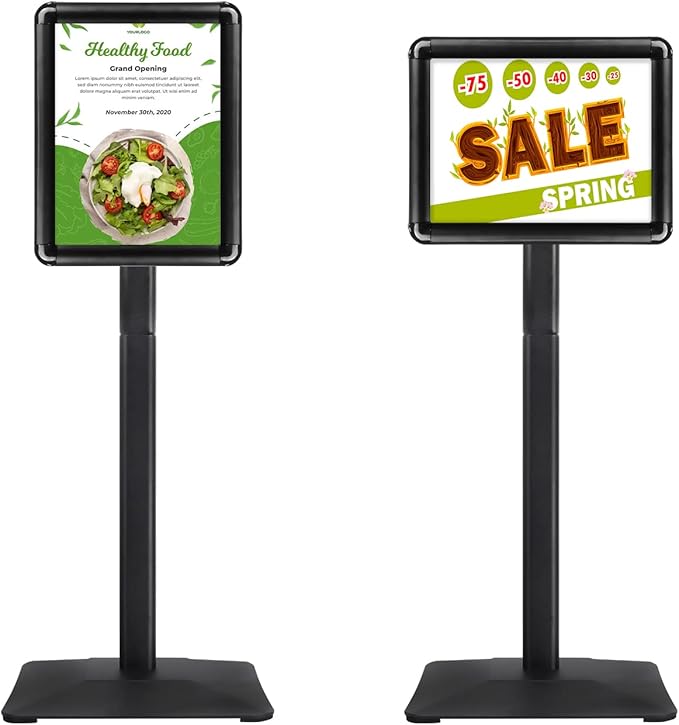 Sign Holder Stand, Heavy-Duty 8.5x11 Inch Aluminum Floor Stand by STANDNEE