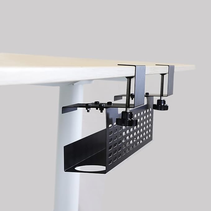 AEONS Under Desk Cable Management Tray Wire Cord Organizer Removable C Clamp - Image 2