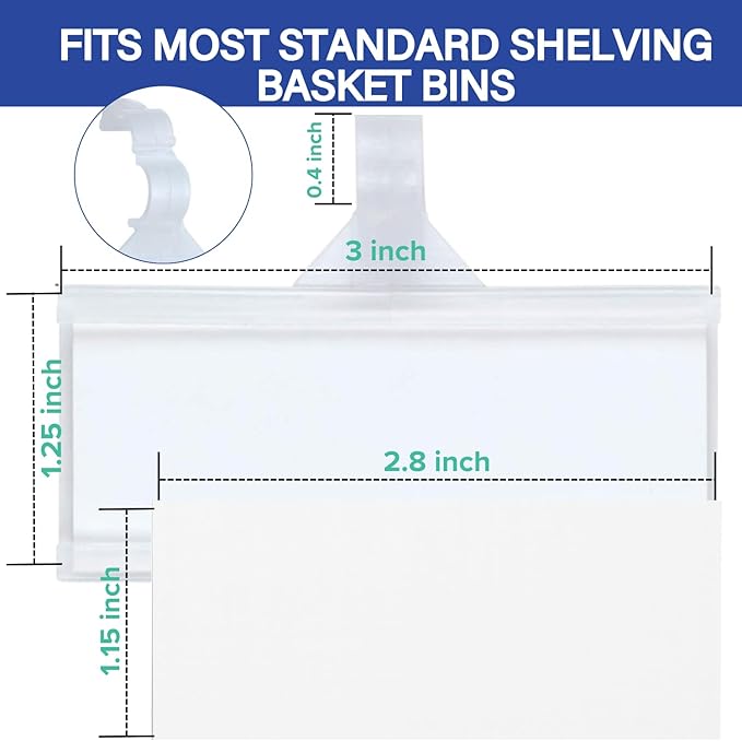Plastic Wire Shelf Label Holder, Reusable Shelf Tags - Image 3