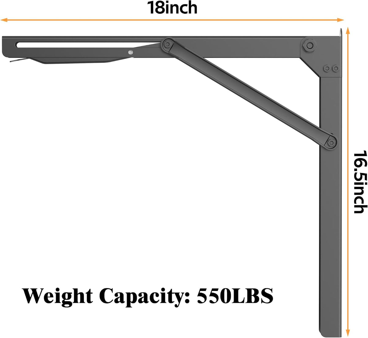 Ultrawall Folding Shelf Brackets, Heavy Duty Collapsible Shelf Bracket