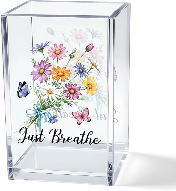 Vgrti Just Breathe Acrylic Cosmetic Pencil Pen Holder Cup, Hope Inspirational by Unknown