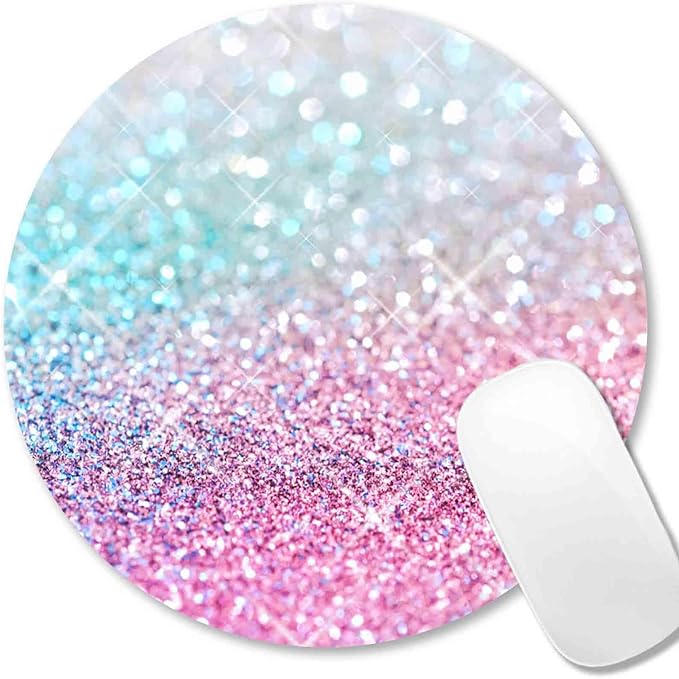 IMAYONDIA Kids Girls Mouse Pad for Laptop, Small Pink Blue Gradient Sparkle by IMAYONDIA