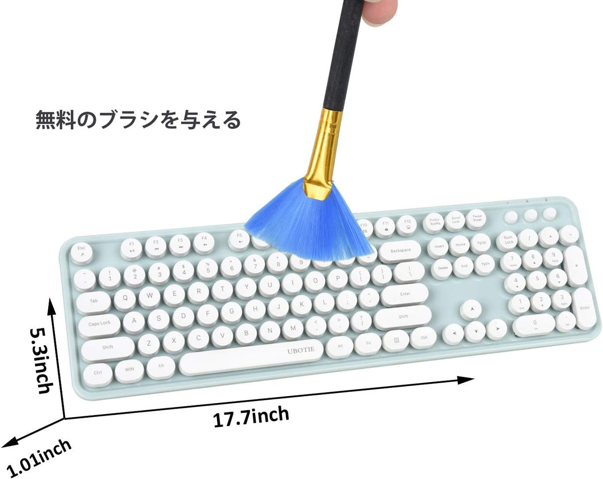 UBOTIE Colorful Wireless Keyboard and Mouse Combo (Green-White)