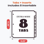 Sooez 8 Count Dividers with Pockets, 8 Tabs Binder Dividers - Image 2