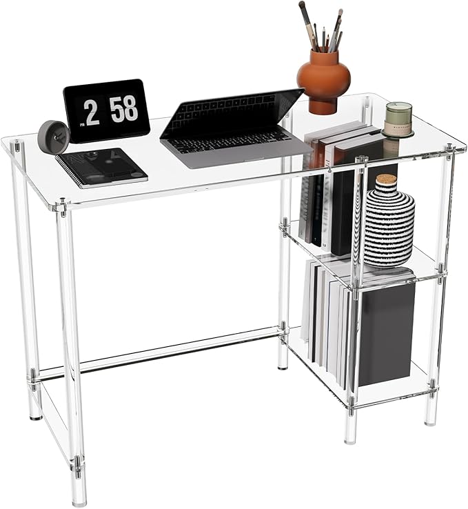 HMYHUM 40 Inch Acrylic Computer Desk by HMYHUM
