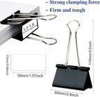 30 Pack Binder Clips with Labels, 2.4 Inch Extra Large Binder Clips Big Paper - Image 3
